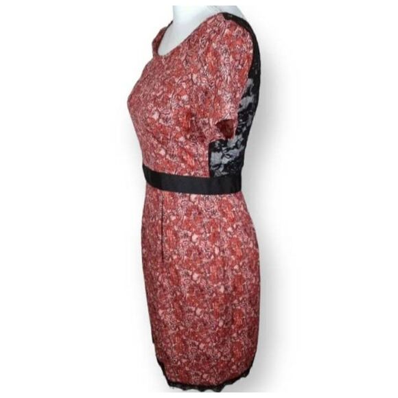 PEPPERMINT PINK, RED, & BLACK DRESS  W/ LACE BACK SZ.M EUC. - Picture 4 of 7